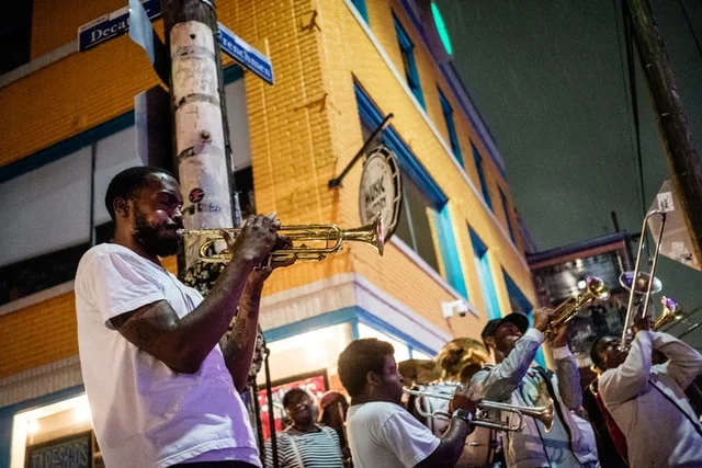 Jazz band playing in new orleans street
