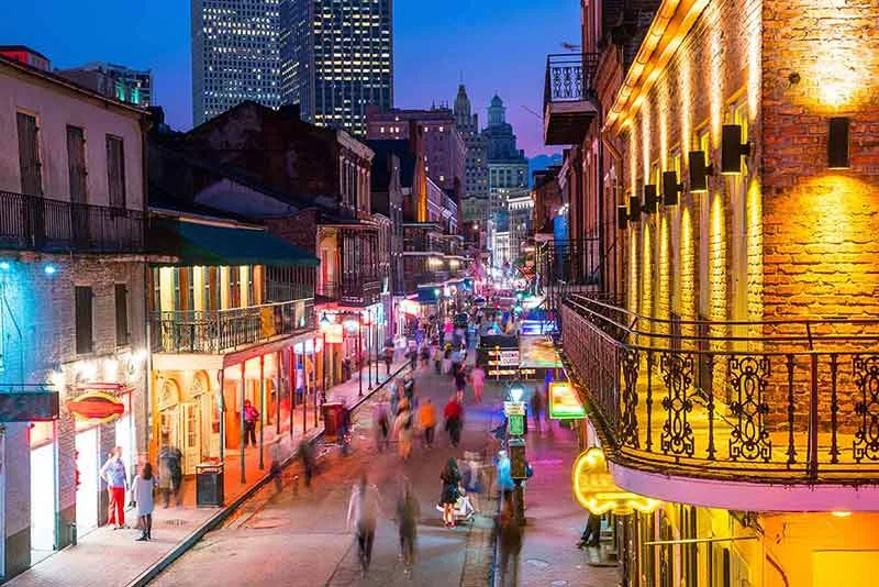 New Orleans street at night